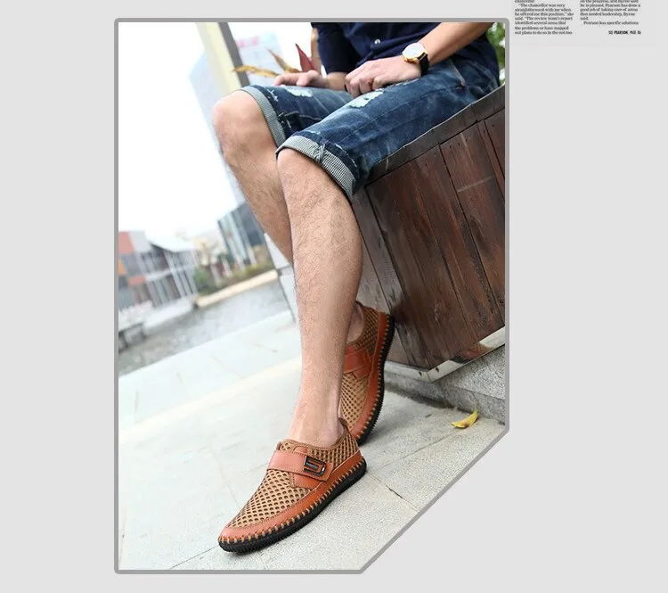 Mens Sandals PU Leather Slip On Men Shoes Soft Comfortable Rainbow Sandals Size Guide