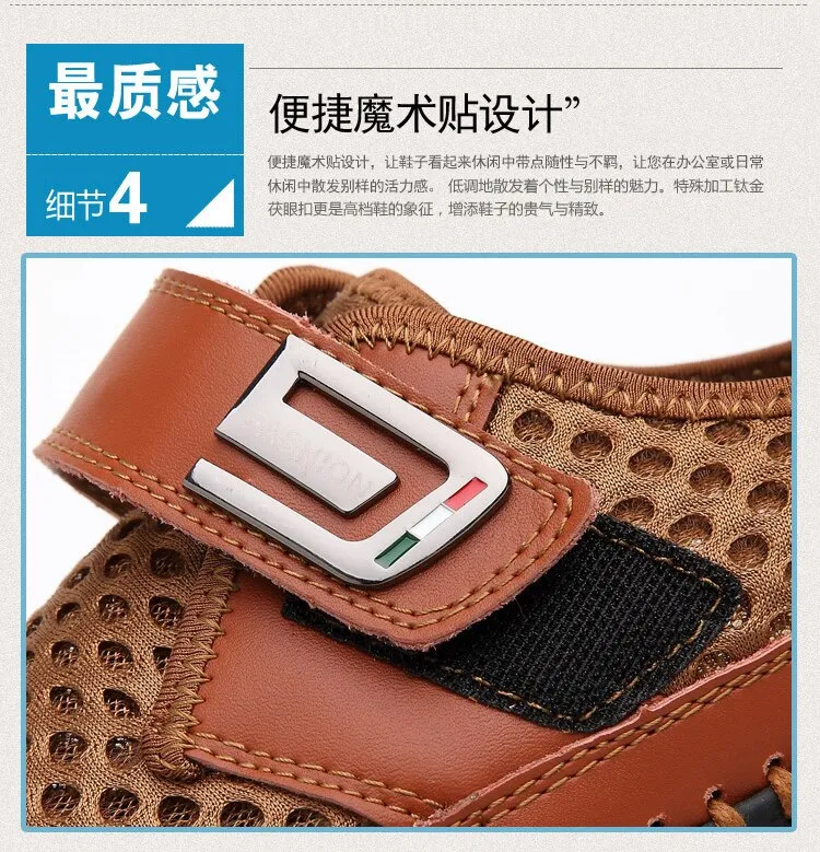 Crocs Wedge Sandals Mens Sandals PU Leather Slip On Men Shoes Soft Comfortable