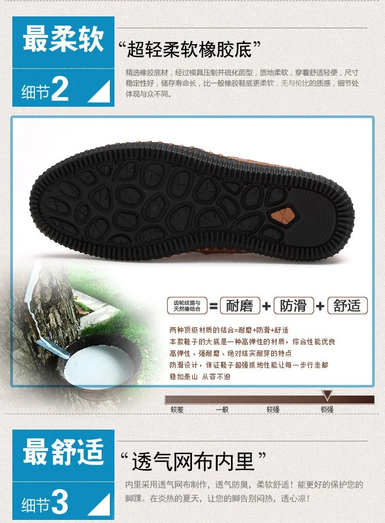 Best Waterproof Sandals Mens Sandals PU Leather Slip On Men Shoes Soft Comfortable