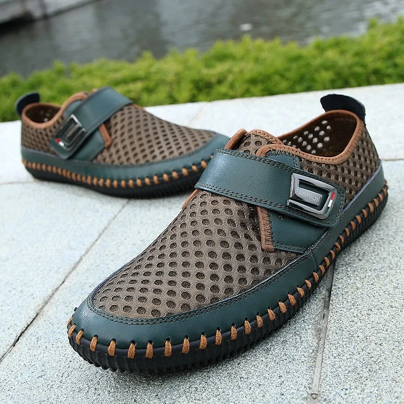 Mens Sandals PU Leather Slip On Men Shoes Soft Comfortable Sandals Bora Bora
