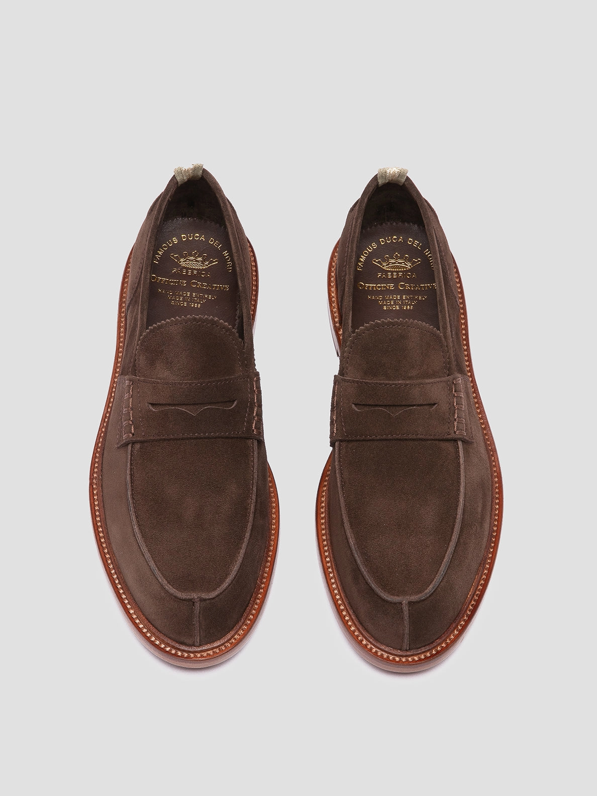 SAX 001 - Brown Suede Penny Loafers Wedge Heel Loafers