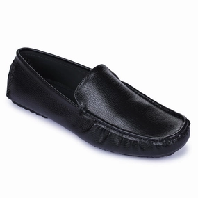 Comfiest Loafers Gliders Black Casual Loafer Shoes For Men 2101-01 By Liberty