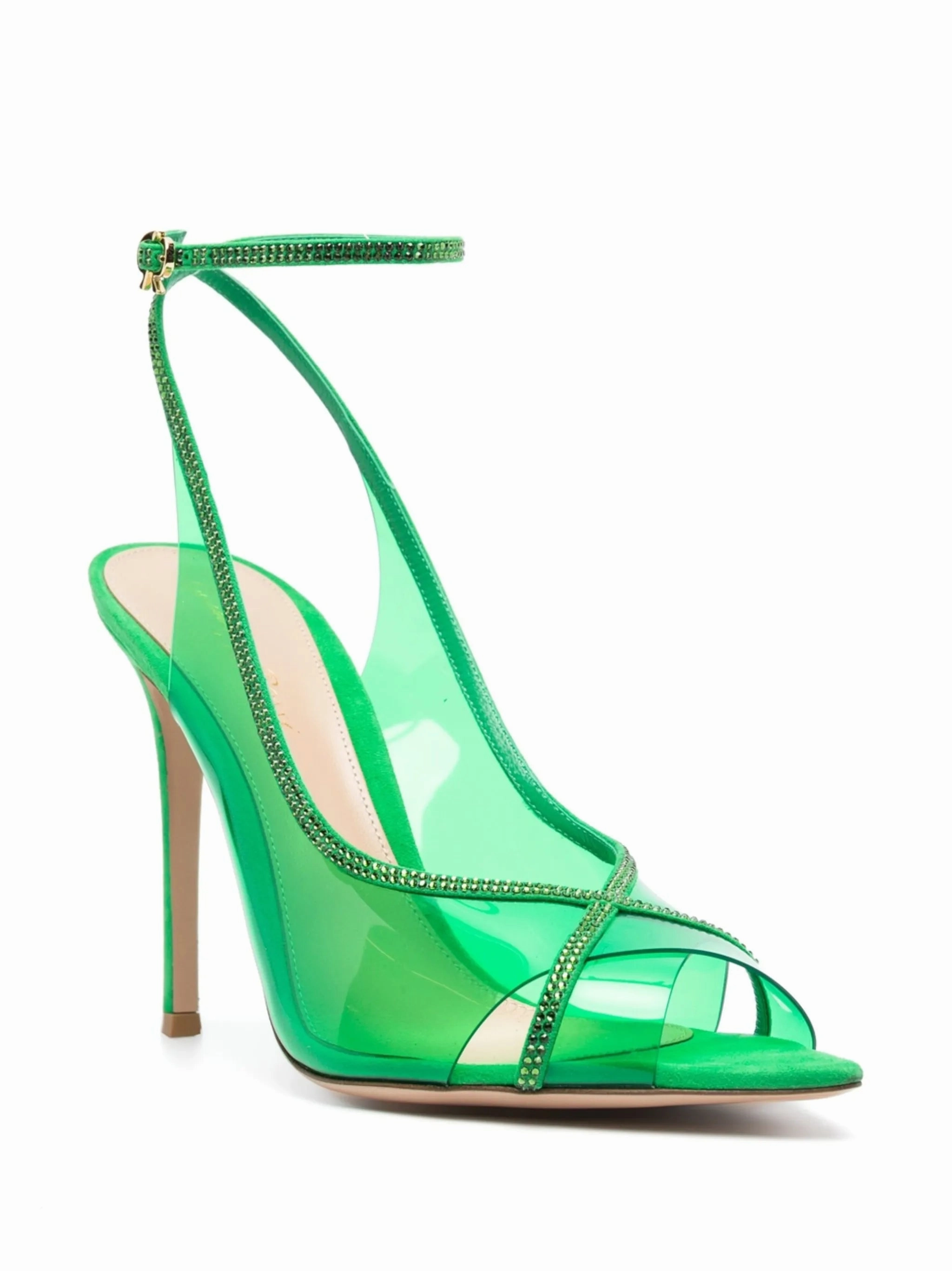 crystal-embellished stiletto pumps White Newborn Sandals