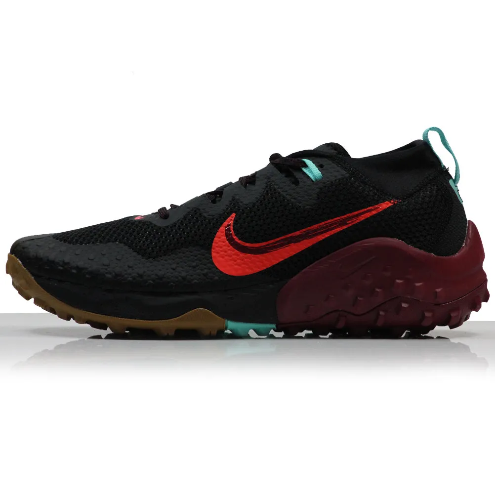 Nike Air Zoom Wildhorse 7 Men's Trail Running Shoe - Black/Dark Beetroot/Bright Crimson Trail Running Shoes Wide Toe Box