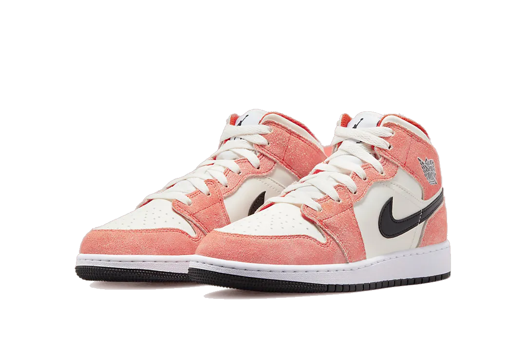 Nike Kids' Air Jordan 1 Mid Se Shoes - Team Orange / Black / Sail / White / Iron Grey Nike Shoes Tanjun