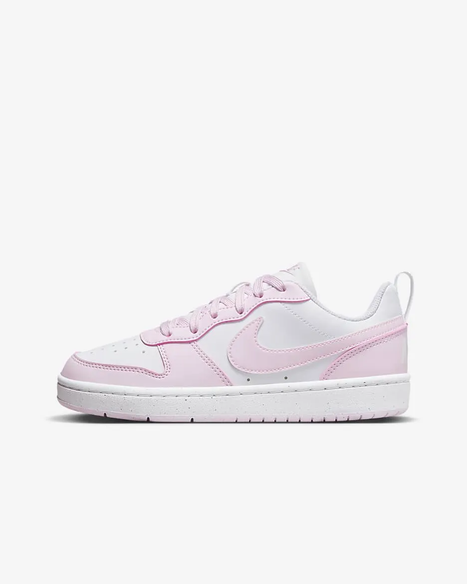 Nike Kids' Court Borough Low Recraft Shoes - Pink Foam / White Gold Metallic Nike Shoes