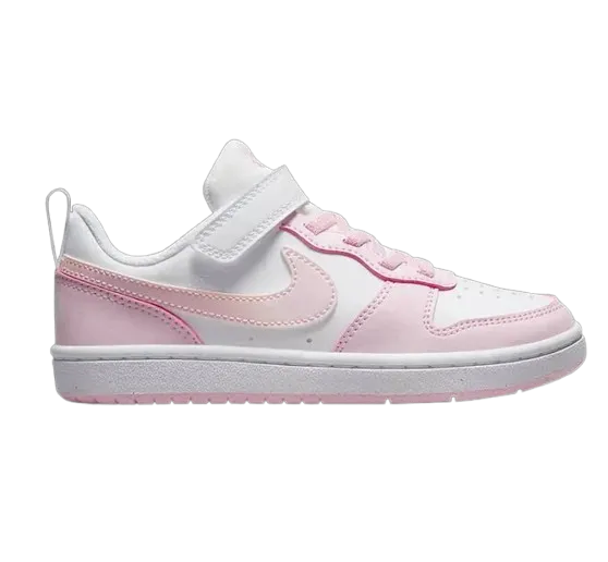 Nike Kids' Court Borough Low Recraft Shoes - White / Pink Foam Shoe Slides Nike