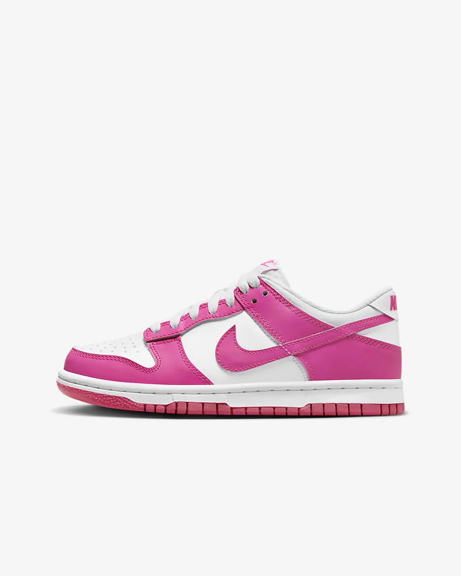 Nike Kids' Dunk Low Shoes - White / Laser Fuchsia Nike Running Shoes Pegasus