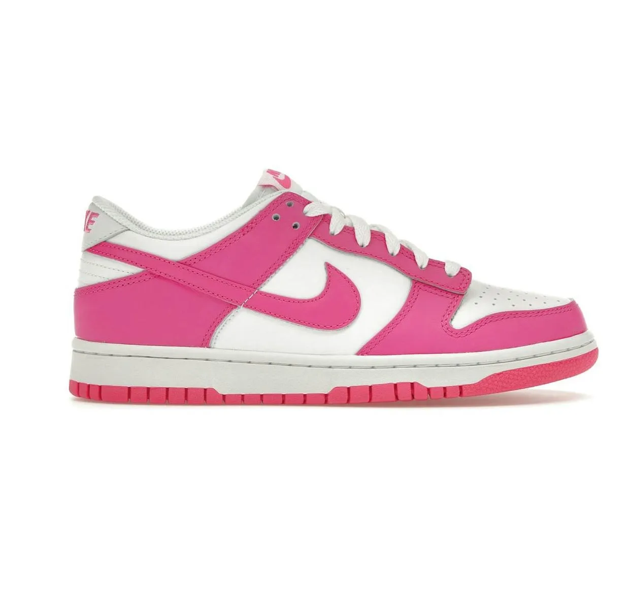 Nike Kids' Dunk Low Shoes - White / Laser Fuchsia Nike Most Comfortable Shoes