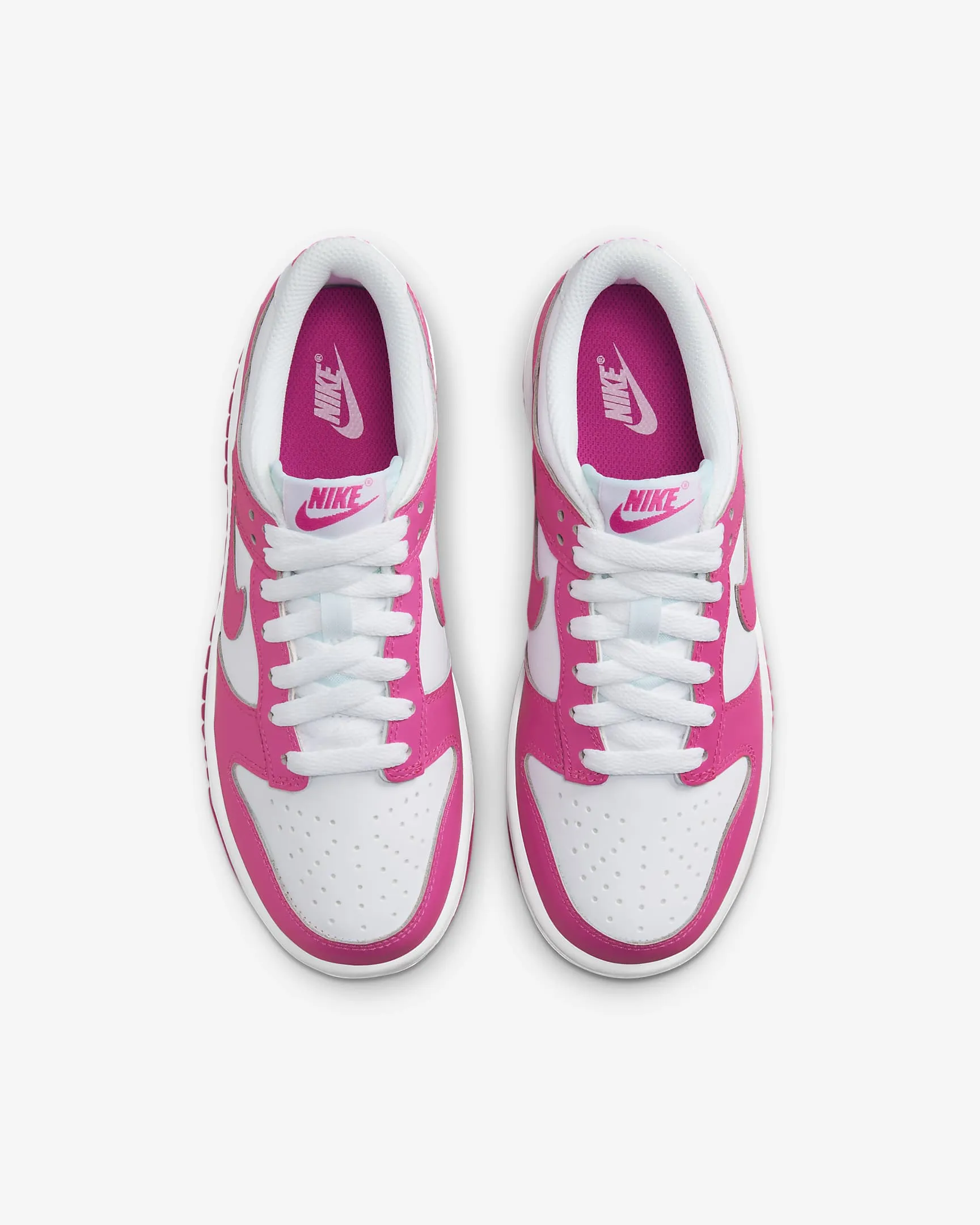 Nike Kids' Dunk Low Shoes - White / Laser Fuchsia Original Canvas Nike Shoes