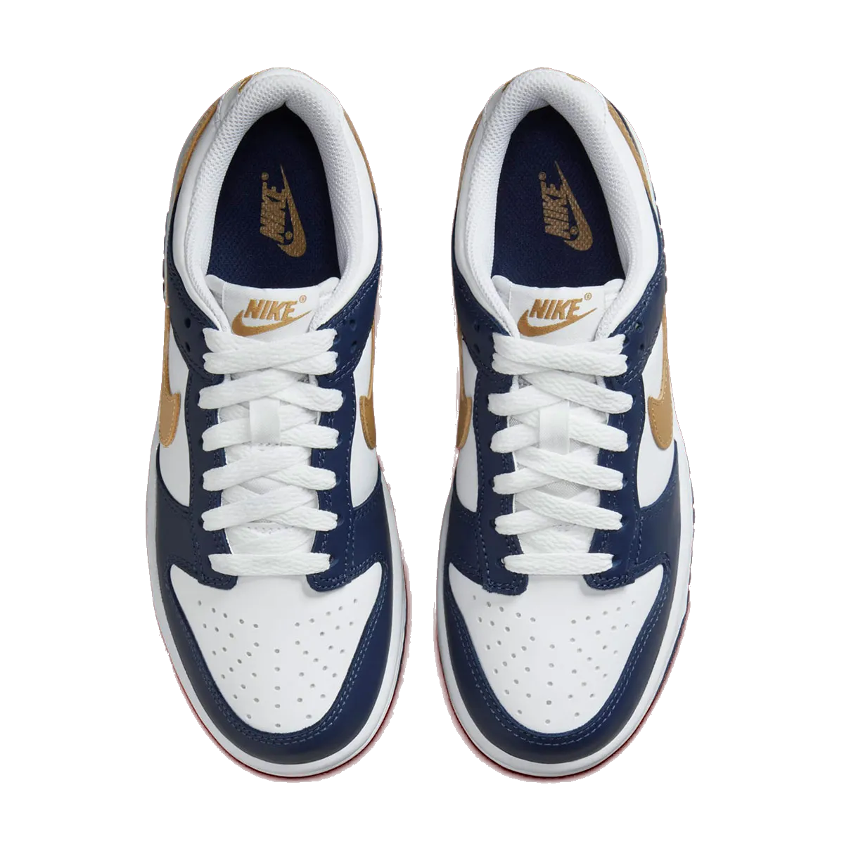 Nike Kids' Dunk Low Shoes - White / Midnight Navy / Wheat Nike Shoes Jorden