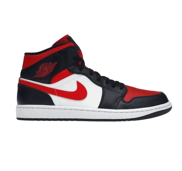 Nike Basketball Shoes Zoom Air Nike Kid's Jordan 1 Mid Shoes - Black / Fire Red / White