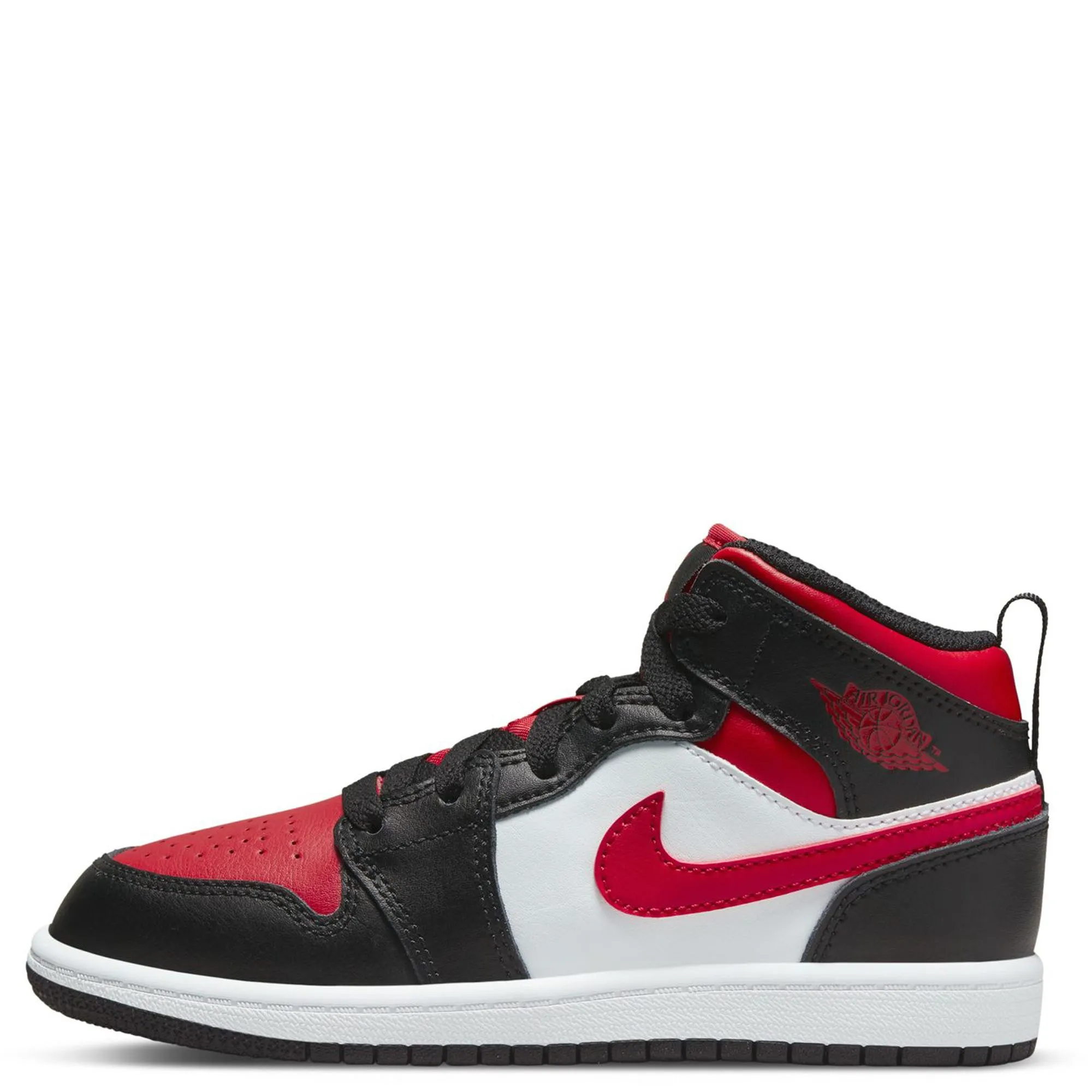 Throwback Nike Shoes Nike Kid's Jordan 1 Mid Shoes - Black / Fire Red / White