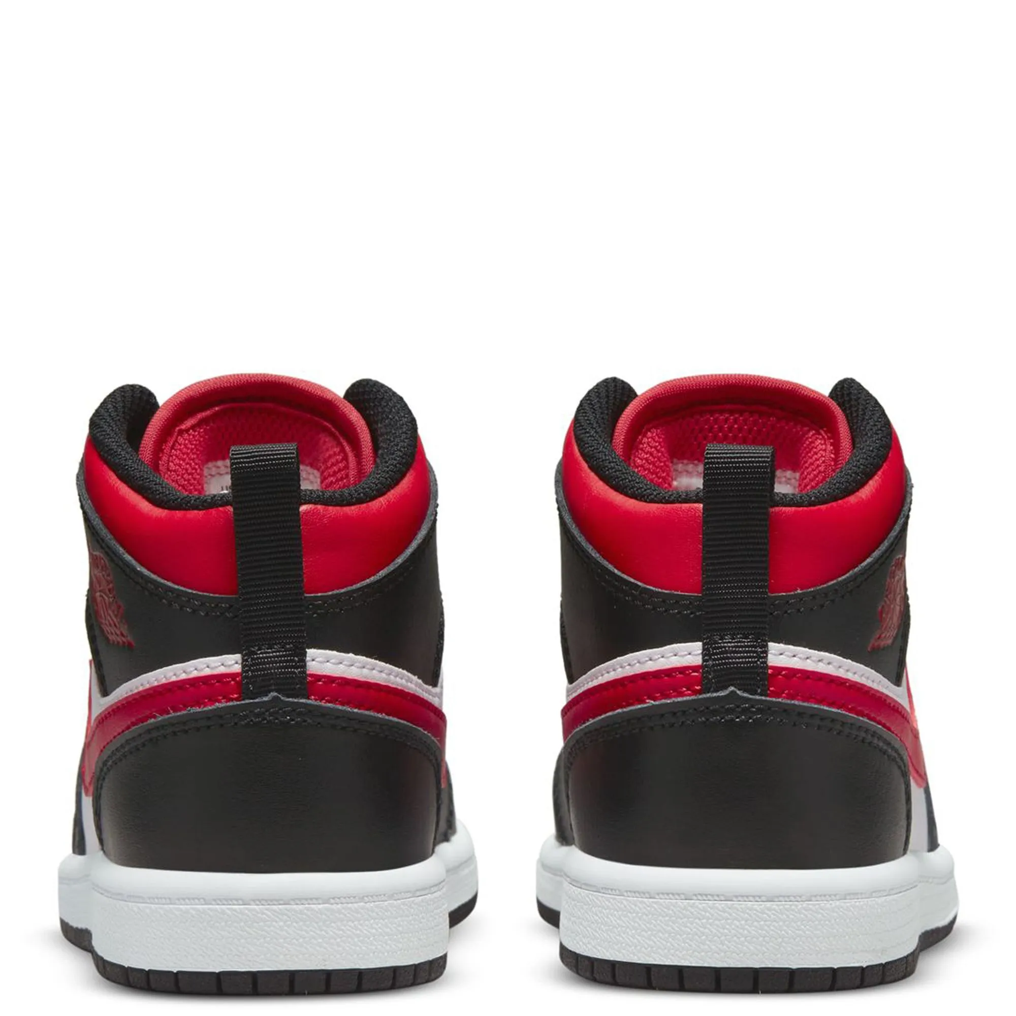 Nike By You Shoes Nike Kid's Jordan 1 Mid Shoes - Black / Fire Red / White