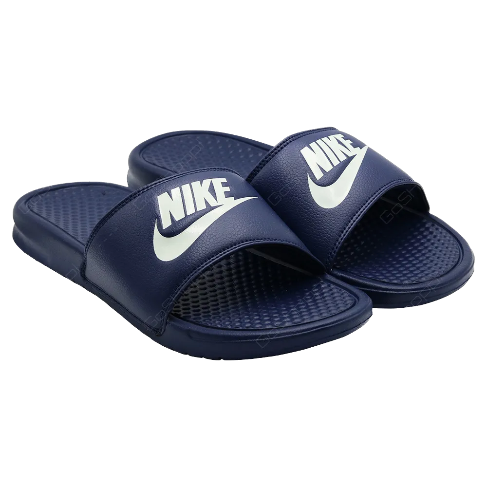 Nike Men's Benassi Jdi Shoes - Midnight Navy / Wind Chill / White Nike Gravel Cycling Shoes
