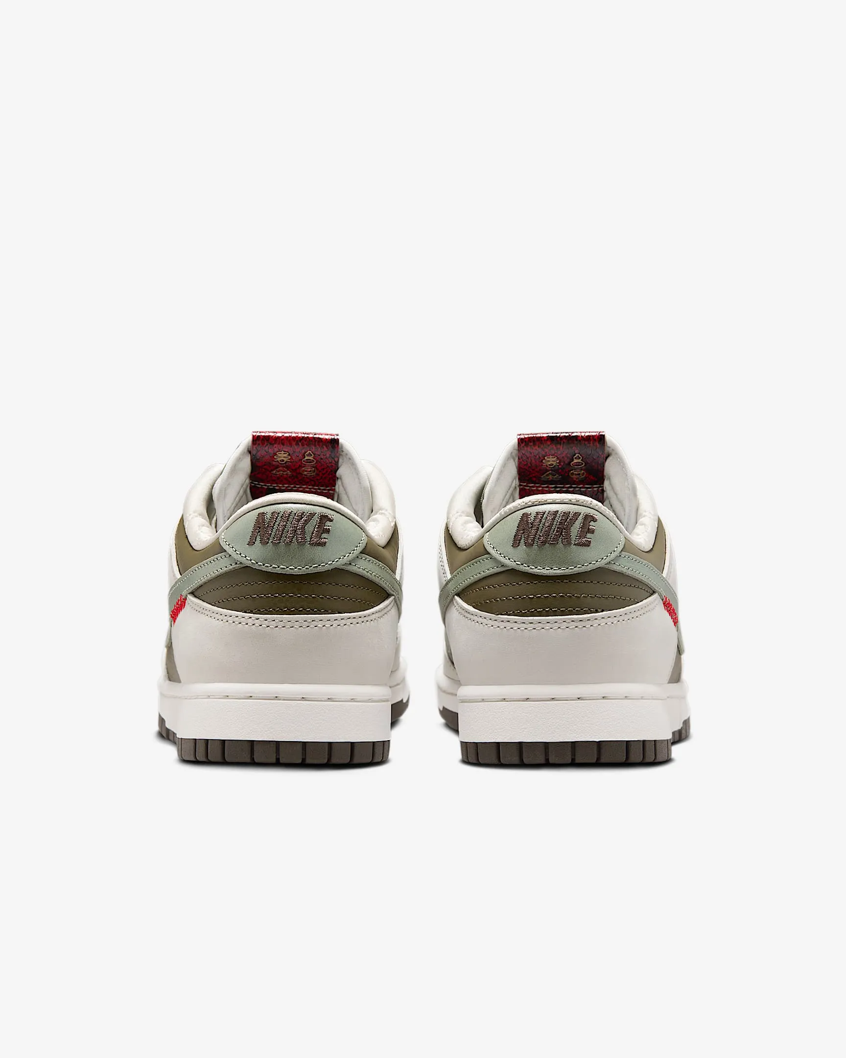 Nike Free Training Shoes Nike Men's Dunk Low Retro Year Of The Snake Shoes - Medium Olive / Jade Horizon / Sail / Ironstone / University Red