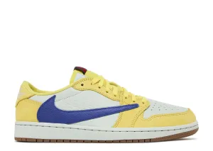 Travis Scott X Nike Womens Air Jordan 1 Low Canary Nike Sports Low Top Shoes