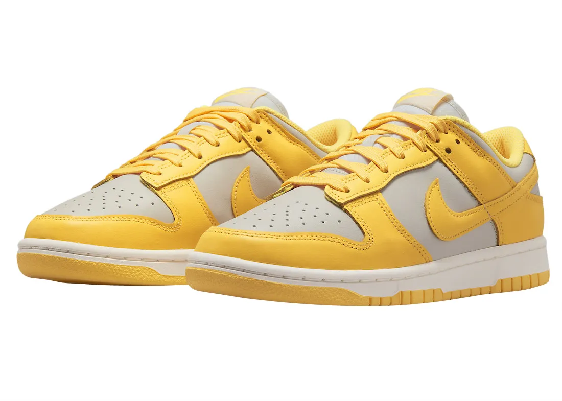Nike Women's Dunk Low Shoes - Light Bone / Citron Pulse / Sail Nike Retro Running Shoes