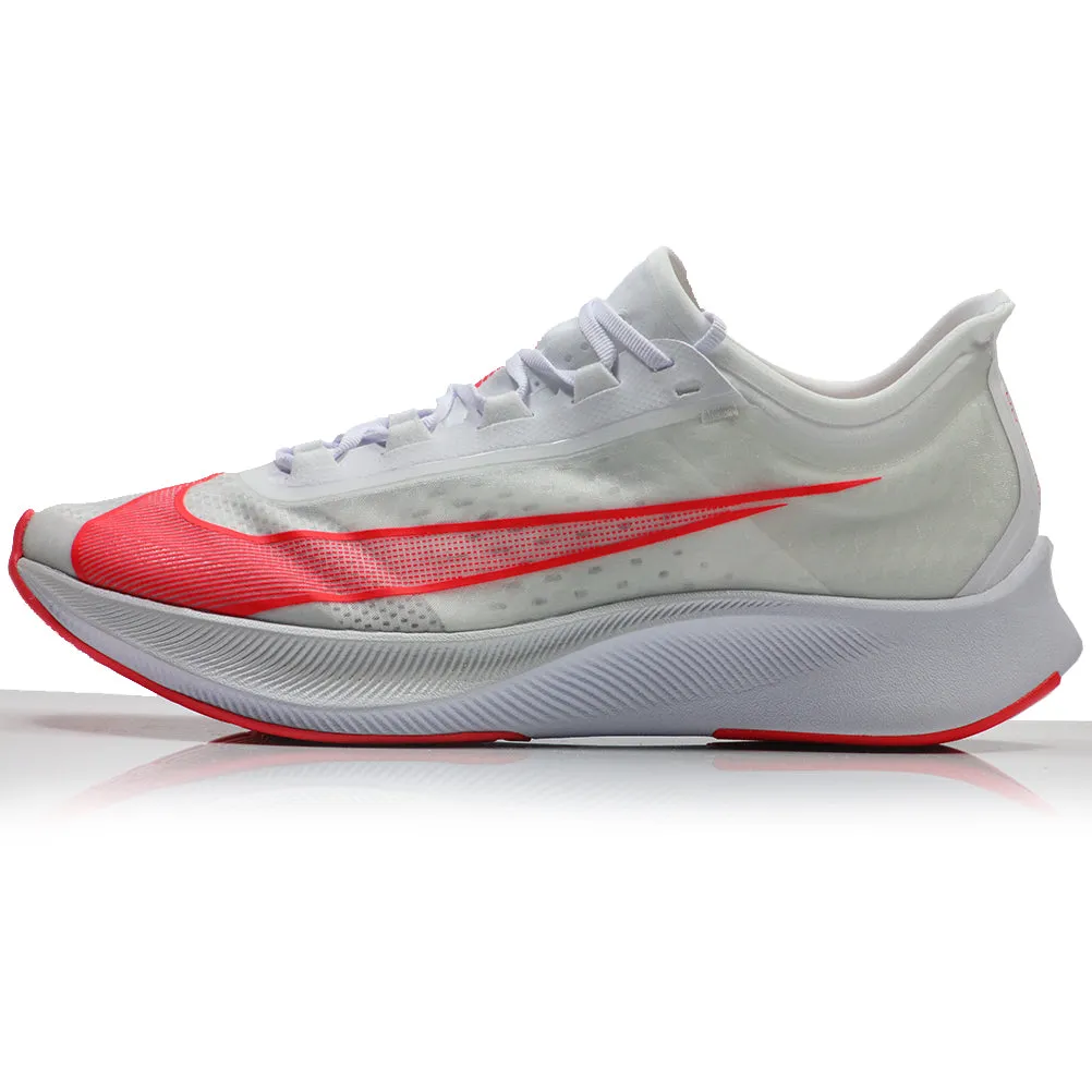Nike Zoom Fly 3 Men's Running Shoe - White/Laser Crimson Running Shoes Cushion