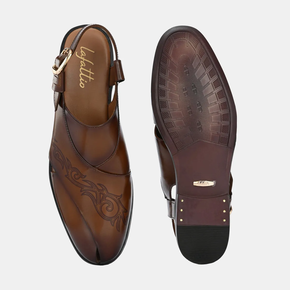 Resort Costa Rica Noble Hand Painted Leather Peshawari Sandals