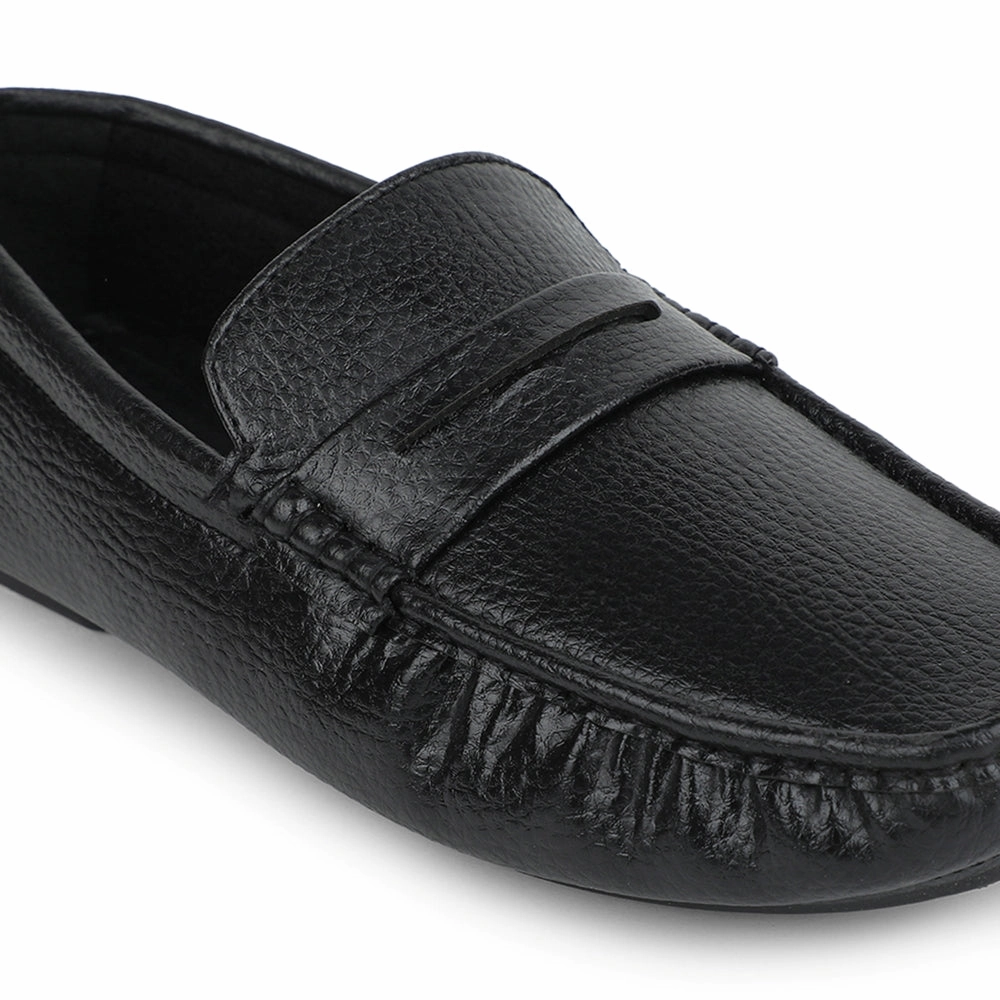 Fortune Black Formal Loafers For Men CLASSIK-2E By Liberty Lined Loafers