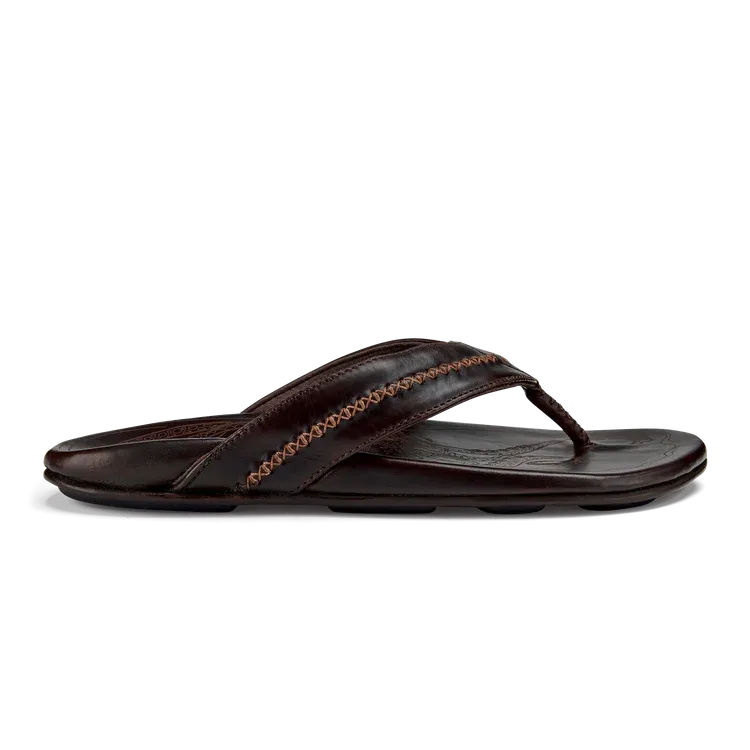 Flat Slide Sandals Olukai Men's Mea Ola Dark Java