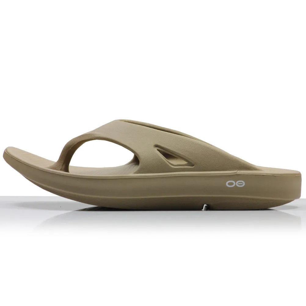 OOfos Men's OOriginal Recovery Flip - Taupe Running Shoes Stores Near Me