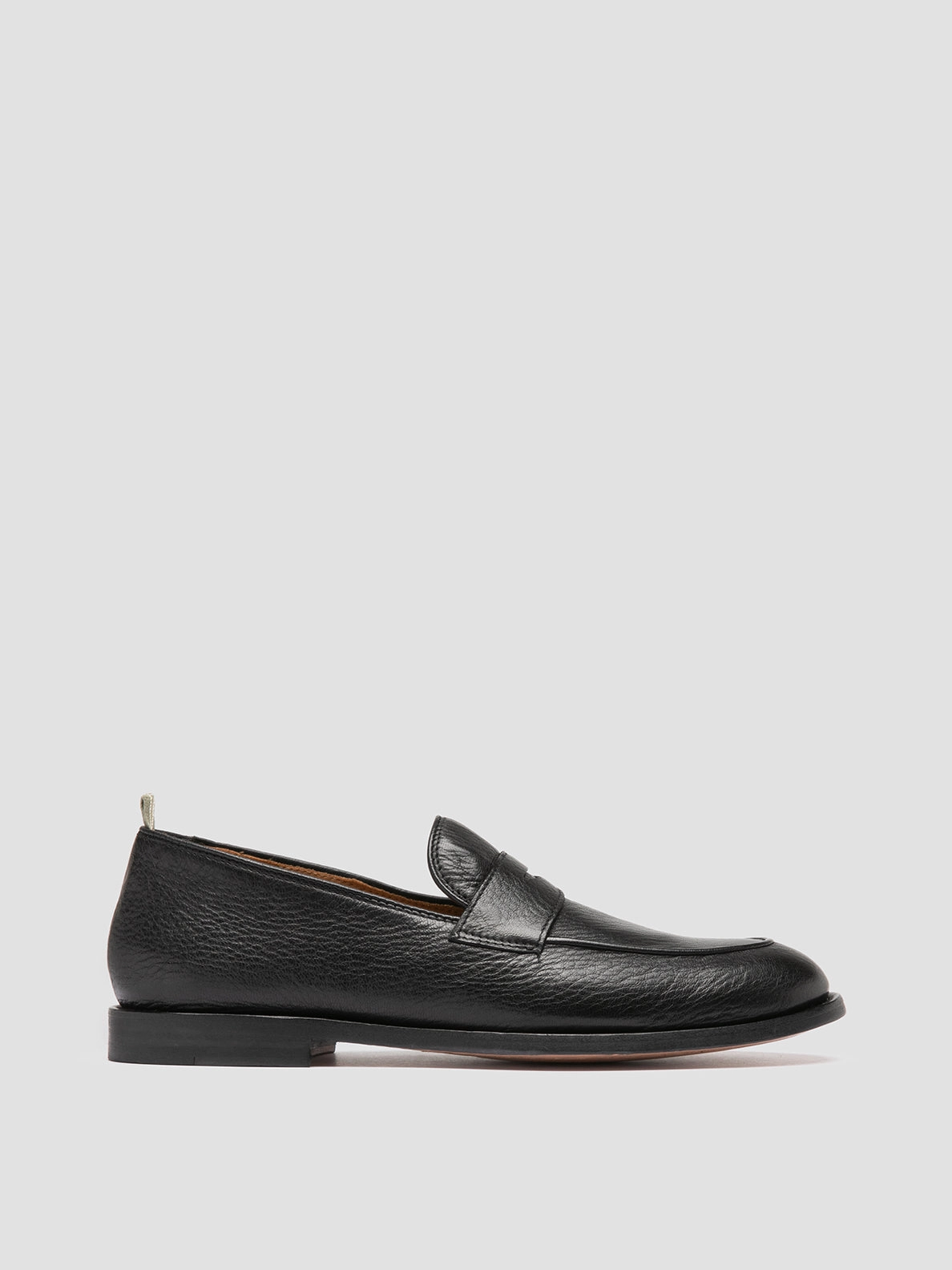 Thin White Socks For Loafers OPERA 001 - Black Leather Penny Loafers