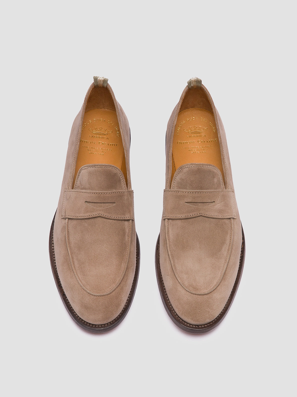 OPERA 001 - Taupe Suede Penny Loafers Shorts With Loafers
