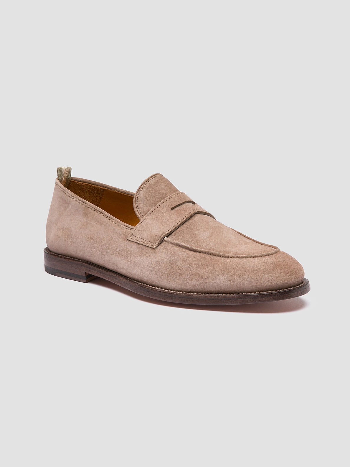 OPERA 001 - Taupe Suede Penny Loafers Italian Leather Loafers