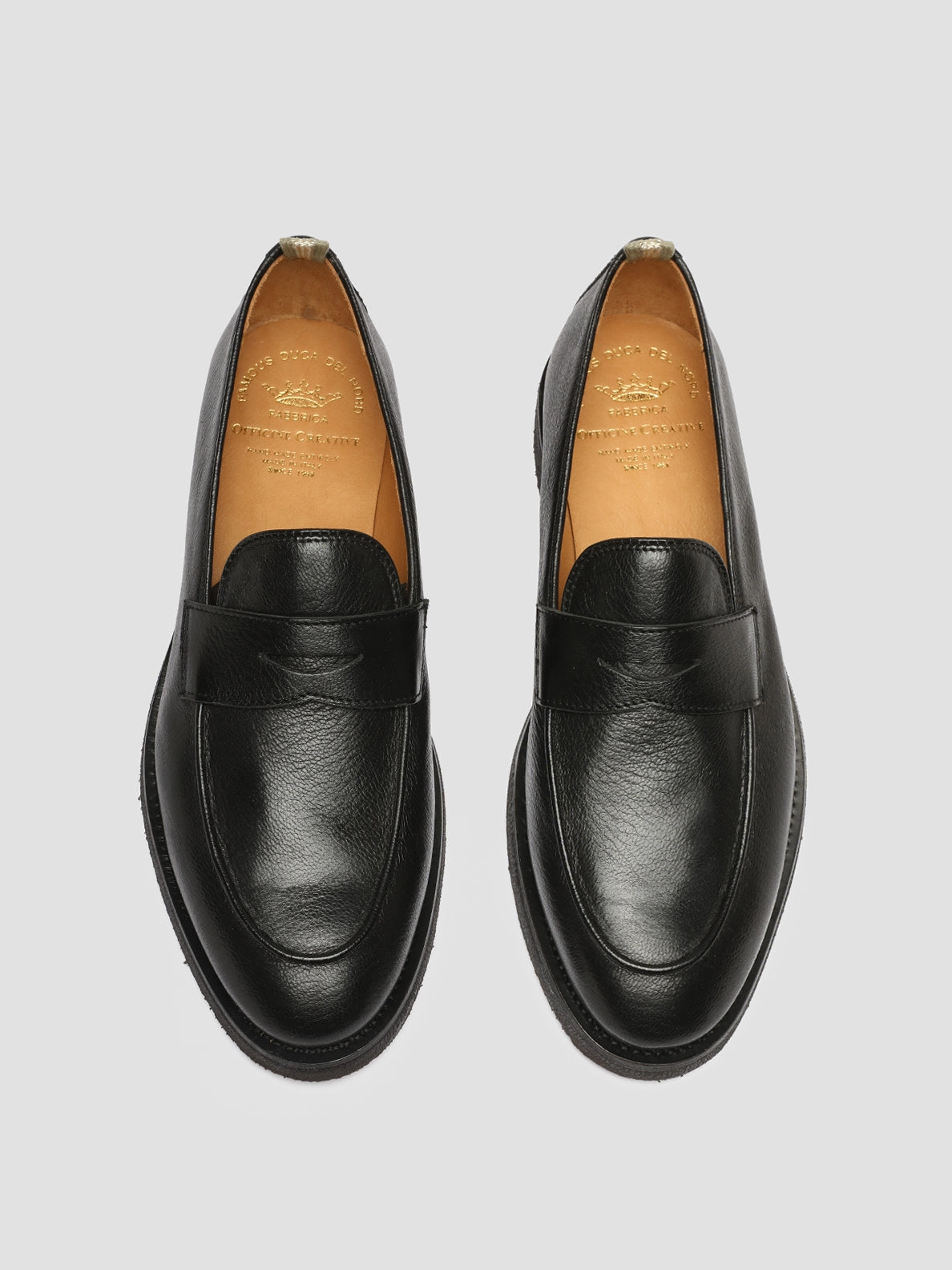 OPERA FLEXI 101 - Black Leather Penny Loafers Linen Suit With Loafers
