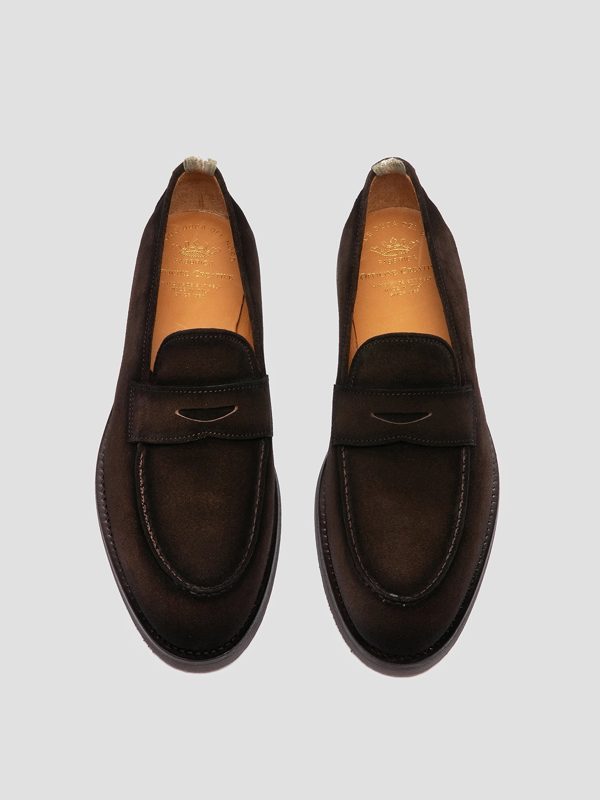 OPERA FLEXI 101 - Brown Suede Penny Loafers Almond Toe Loafers