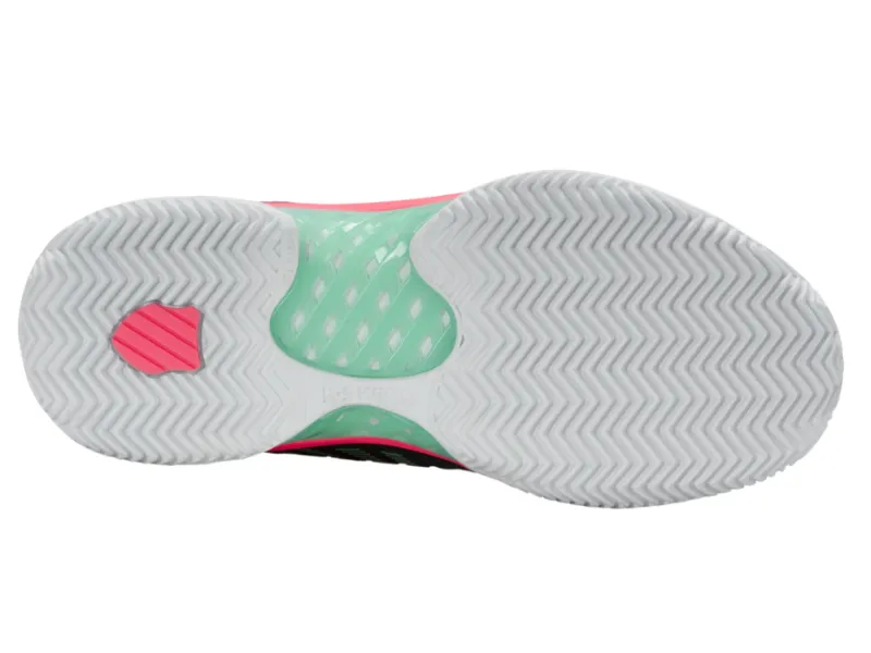 K-Swiss Hypercourt Express 2 Clay Ladies Tennis Shoes (Black/White/Mint) Tennis Shoes Asics