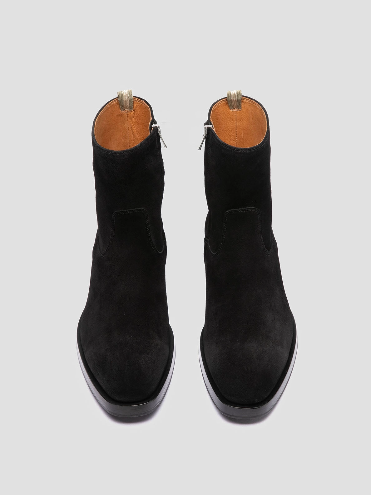 Rain Boots Wide Calf ORTEGA 002 - Black Suede Zipped Boots