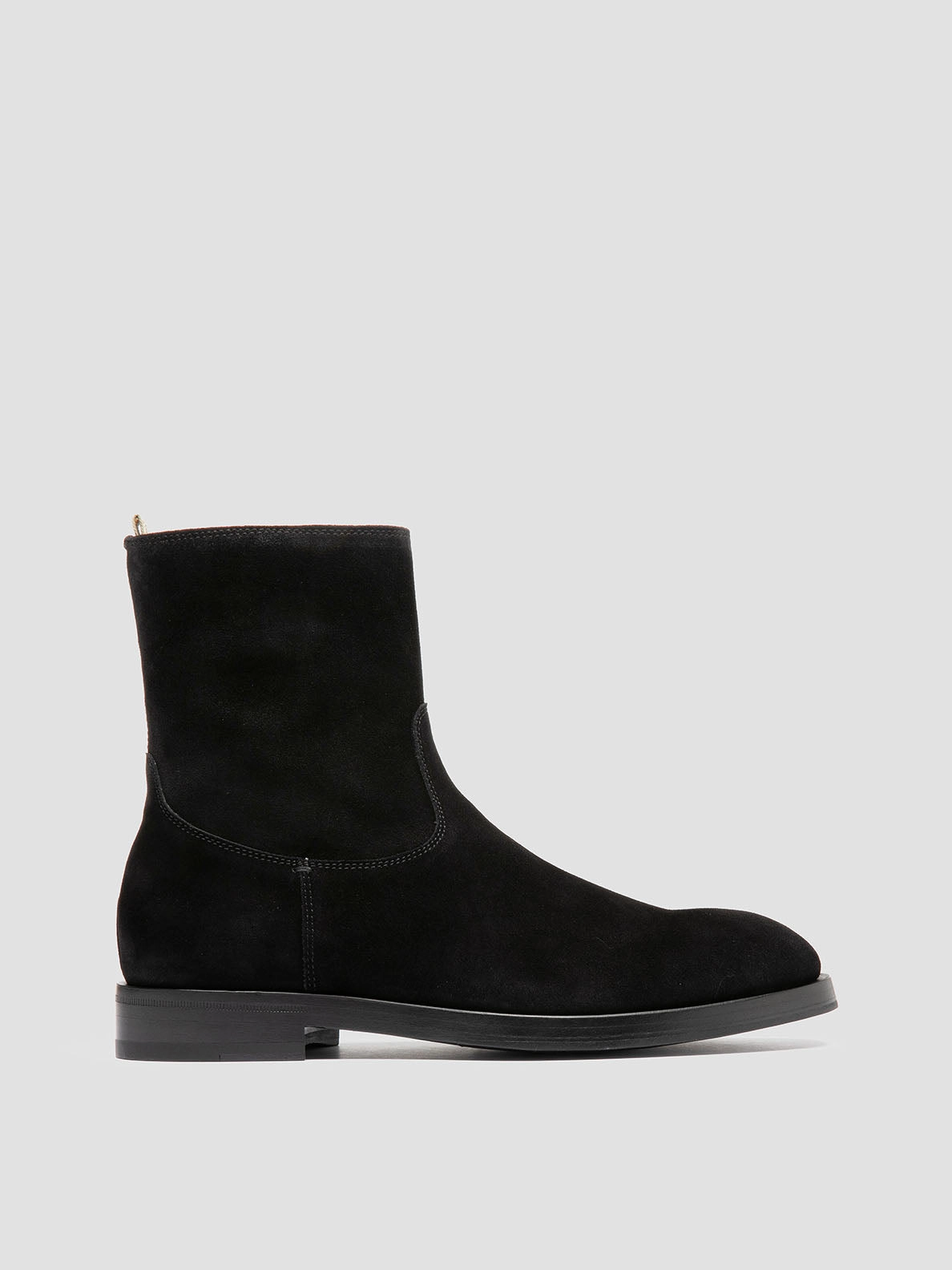 ORTEGA 002 - Black Suede Zipped Boots Sharkskin Boots