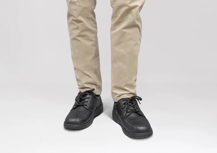 Grand Hurrion Cap Toe Oxfords Orthofeet Men Gramercy - Black