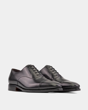 Oxford Derby Shoes Outlet - Ashford Black Calf - Half Rubber Sole