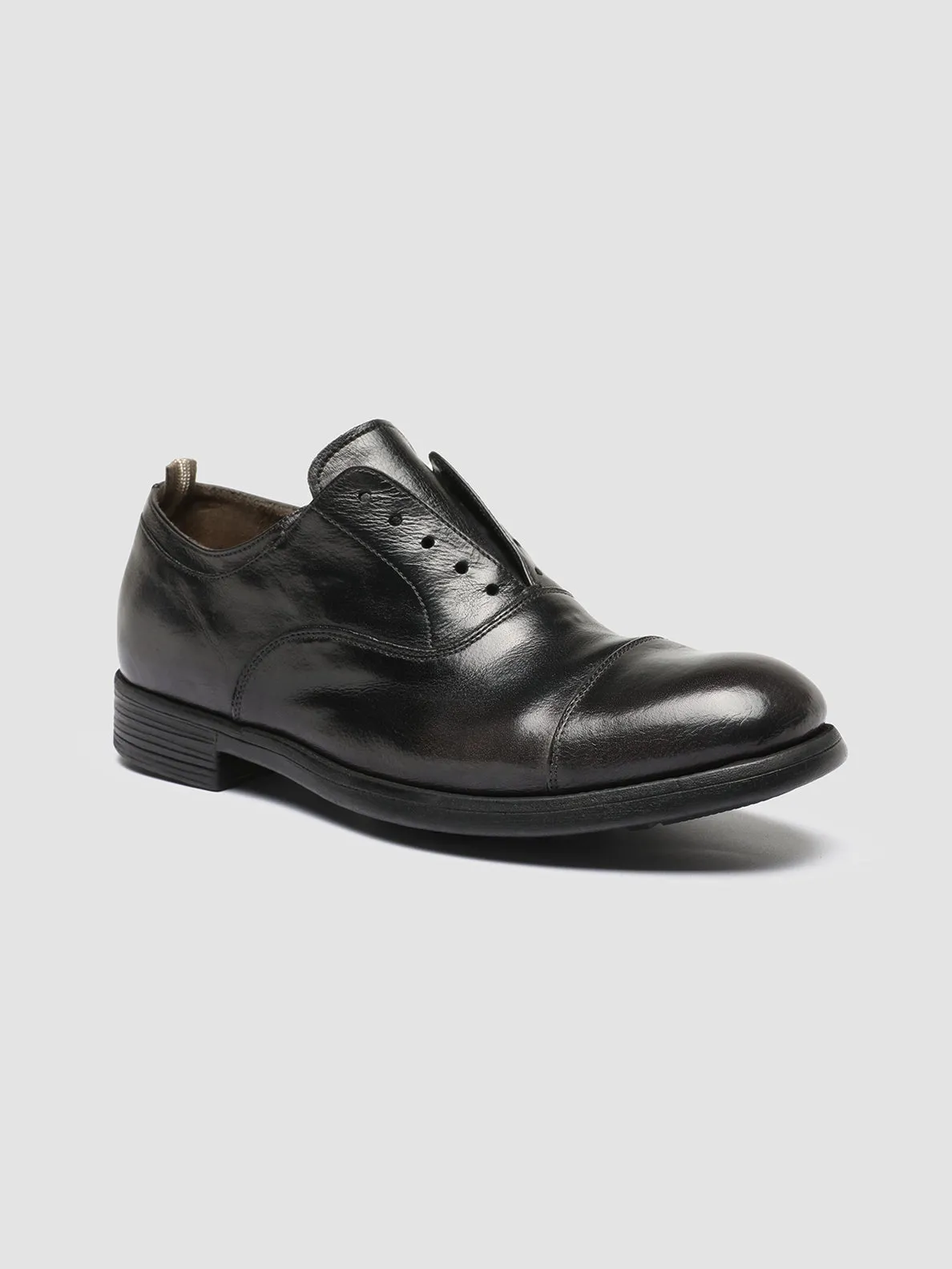CHRONICLE 003 - Dark Grey Leather Oxford Shoes Energy Twin Oxfords