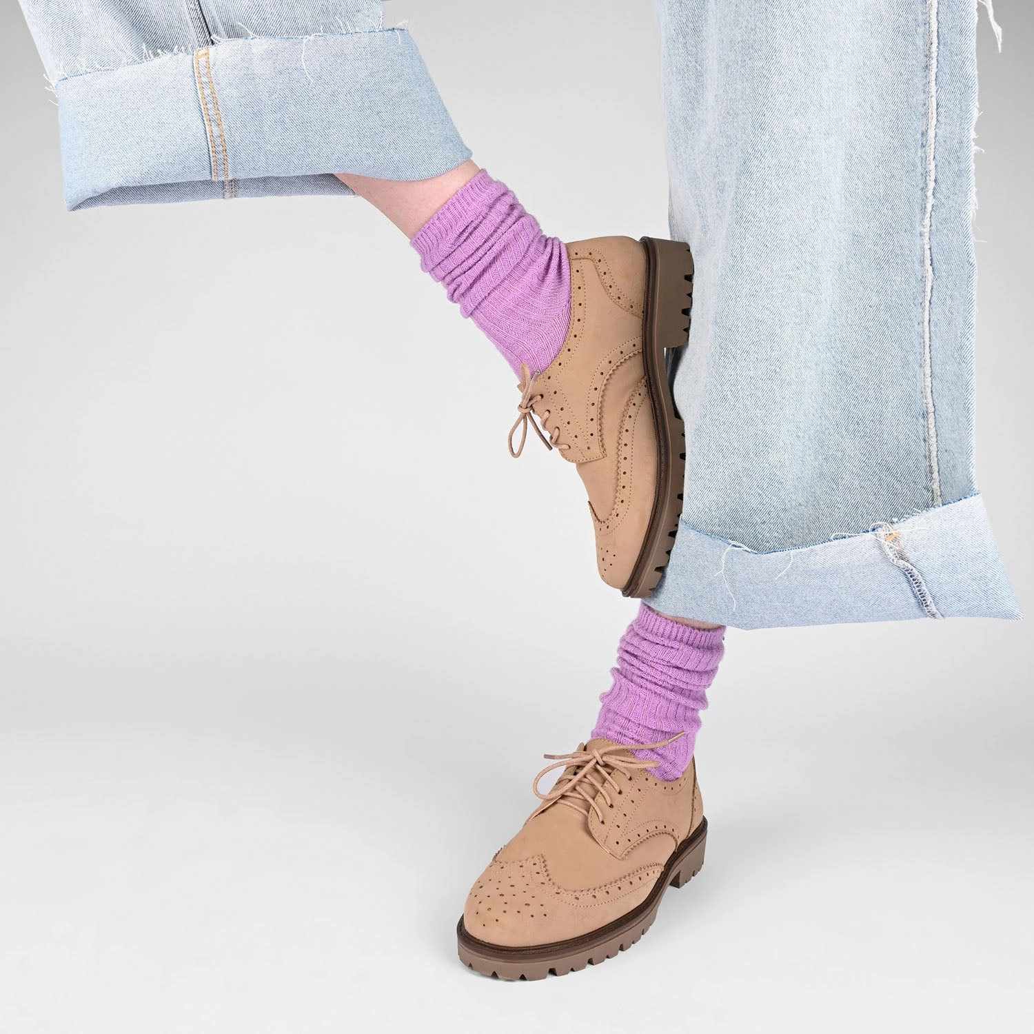 Amstar Oxford CLAUDIYA OXFORD LOAFER FLATS IN WIDE