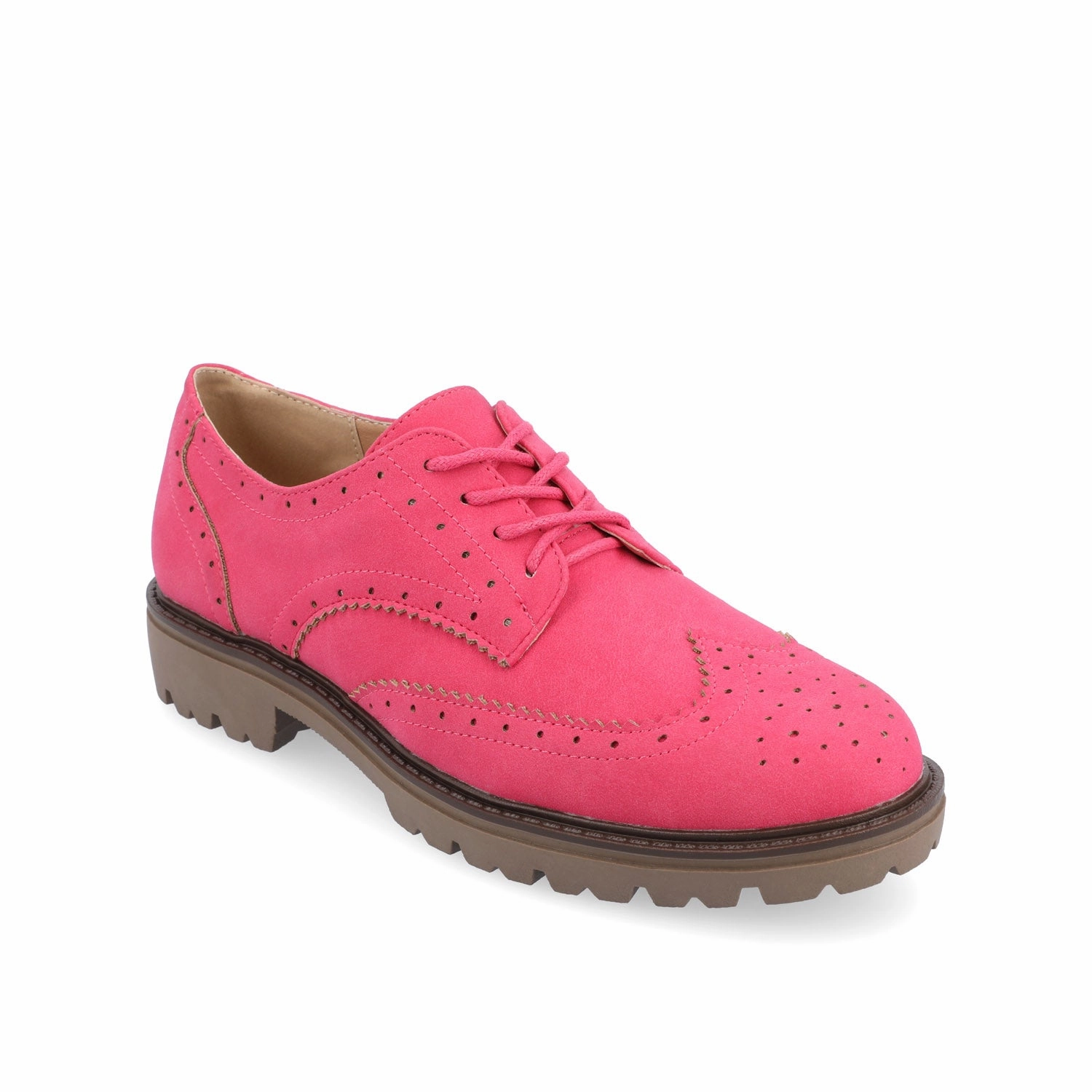 CLAUDIYA OXFORD LOAFER FLATS IN WIDE Leather Wingtip Oxfords