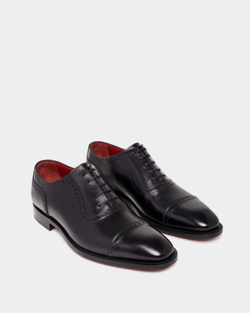 King Oxford Al Black Brogue Oxford Dress Shoe