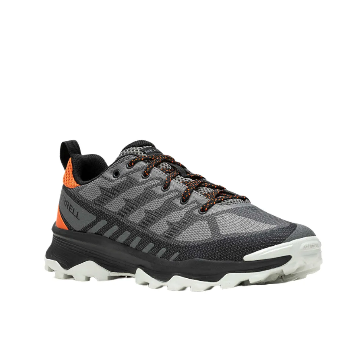 Trekking Vs Hiking Shoes Merrell Men's Speed Eco Trail Sneakers - Charcoal/Tangerine