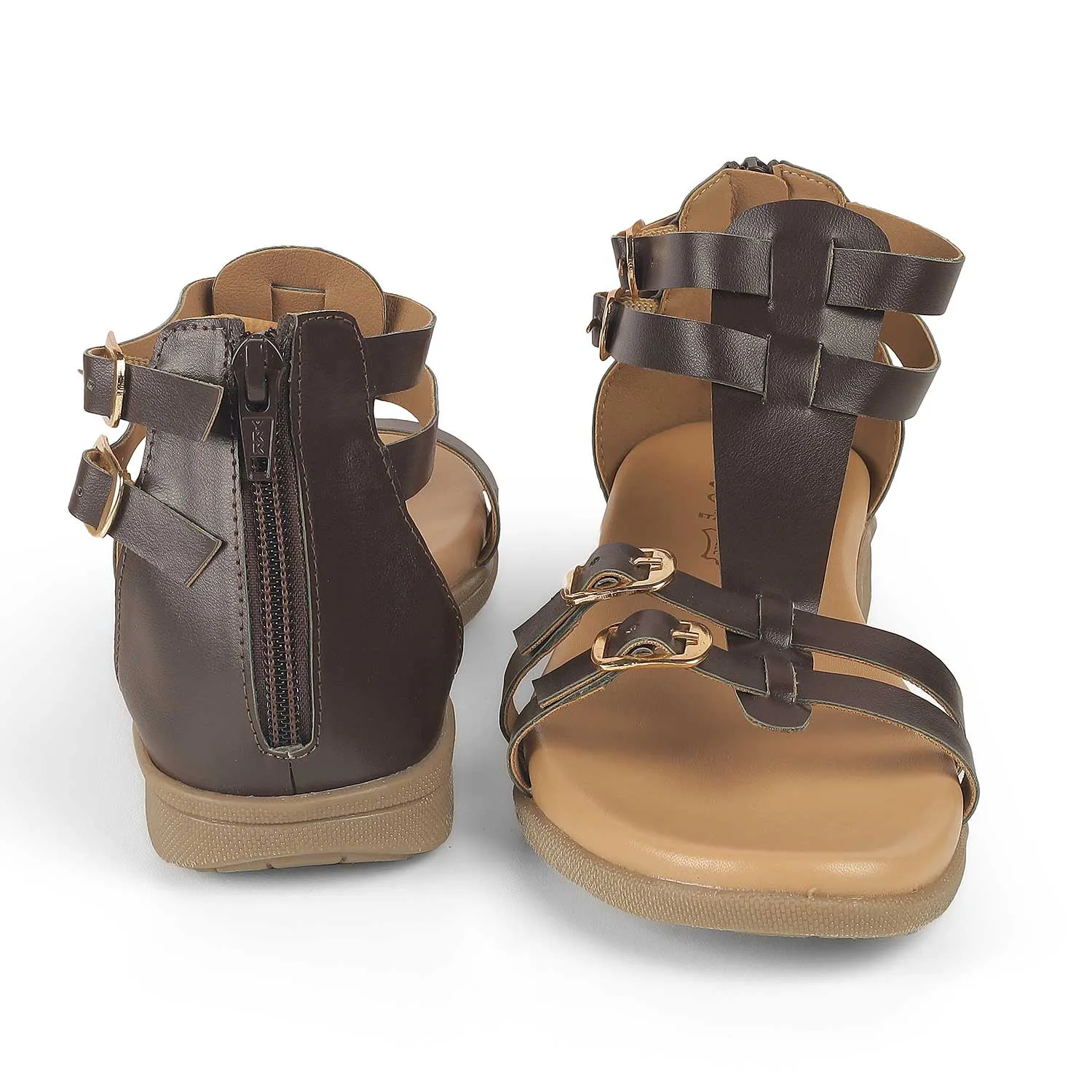 Back Flat Shoes Tresmode Zag Brown Women's Casual Platform Flats