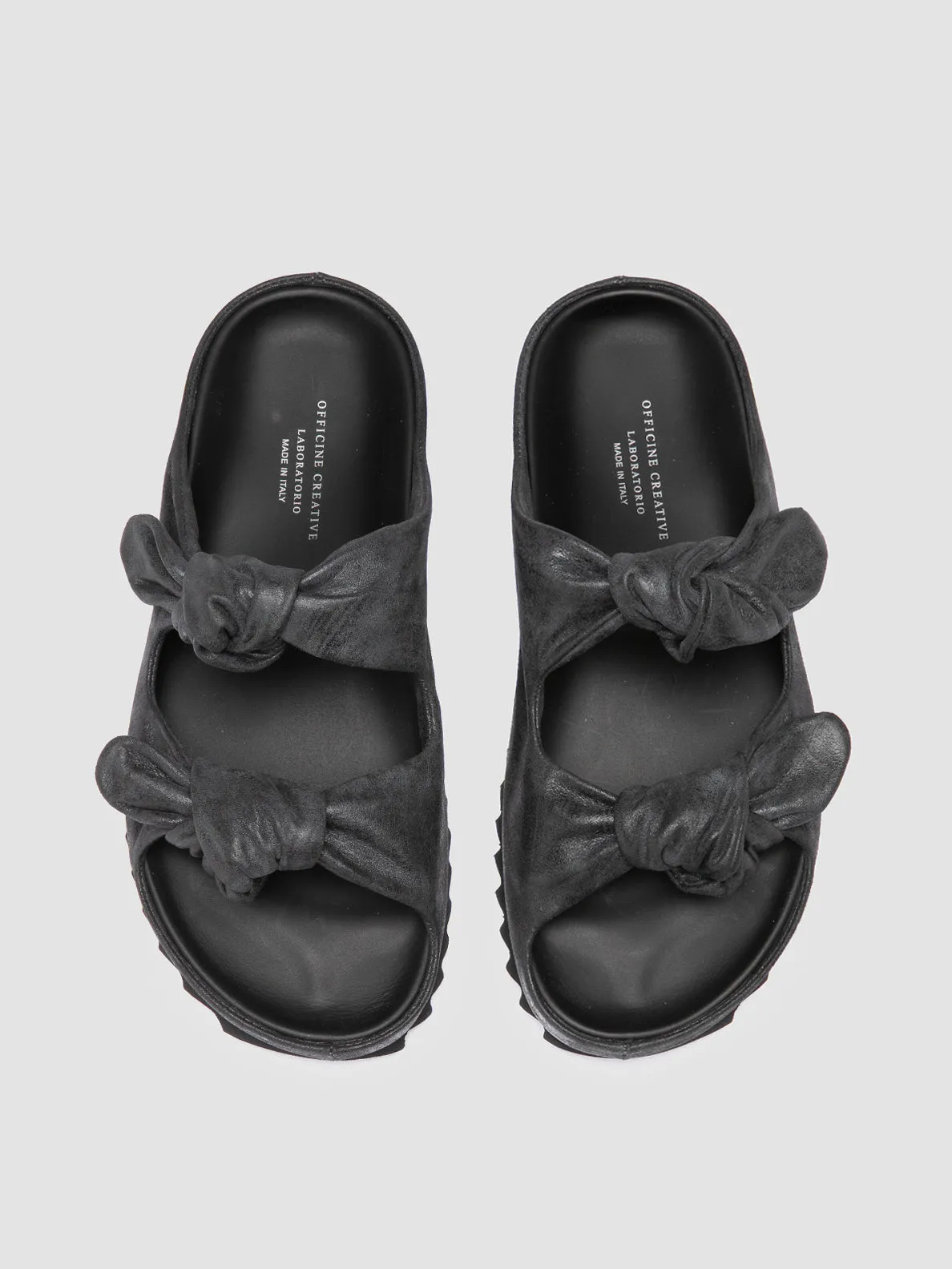 PELAGIE 021 - Black Leather Slide Sandals Sofft Bali Sandals