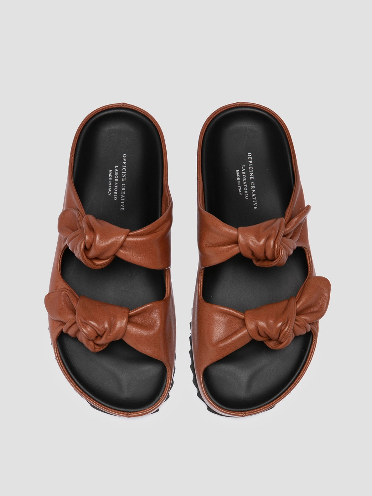 PELAGIE 021 - Brown Leather Slide Sandals Compare Sandals Resorts