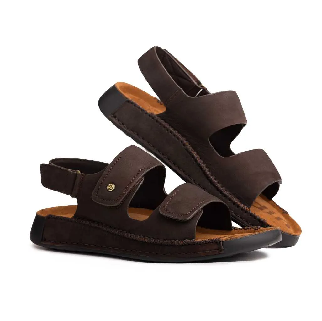 Double Strap Nubuck Leather Sandals Comfy Sandals For Walking
