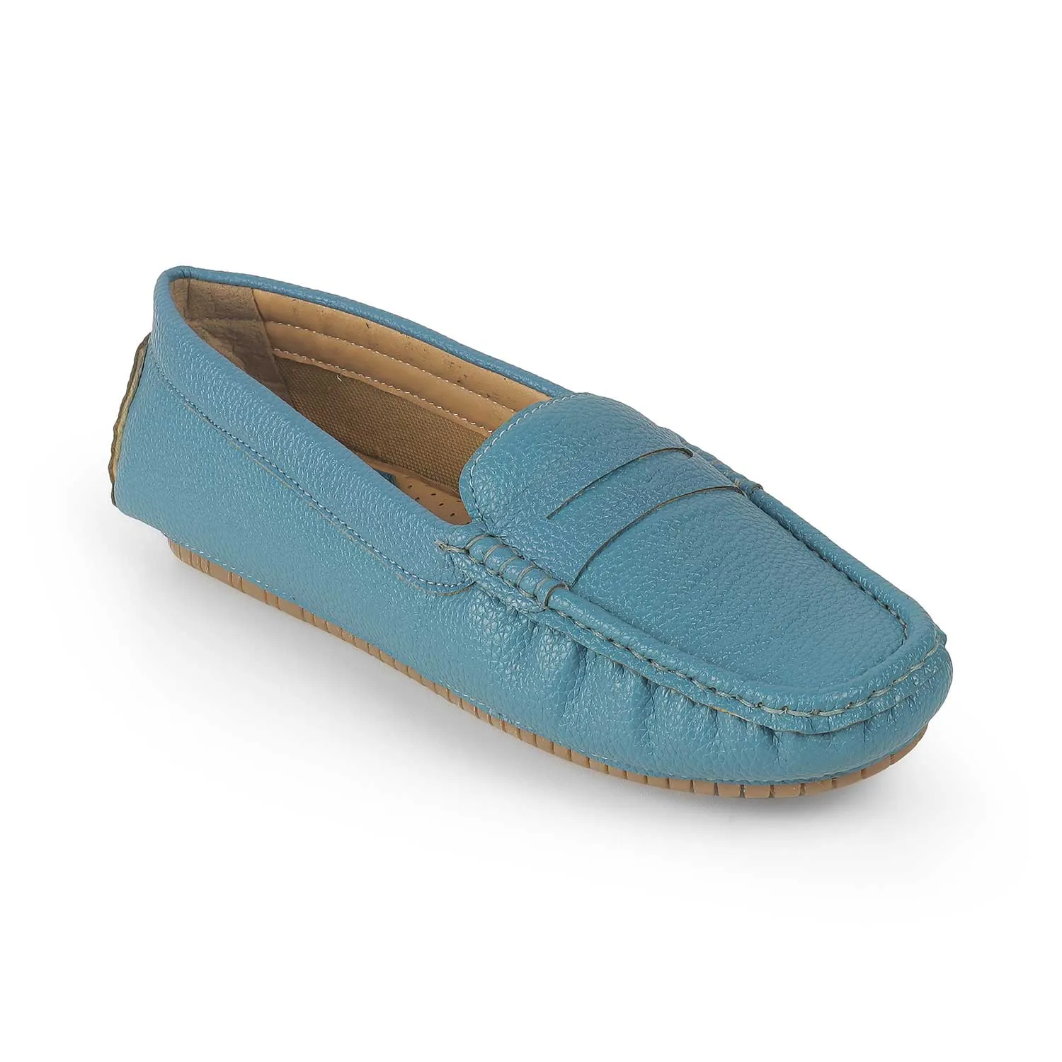 Tasseled Leather Loafers Tresmode St.Tropez Blue Women's Casual Loafers