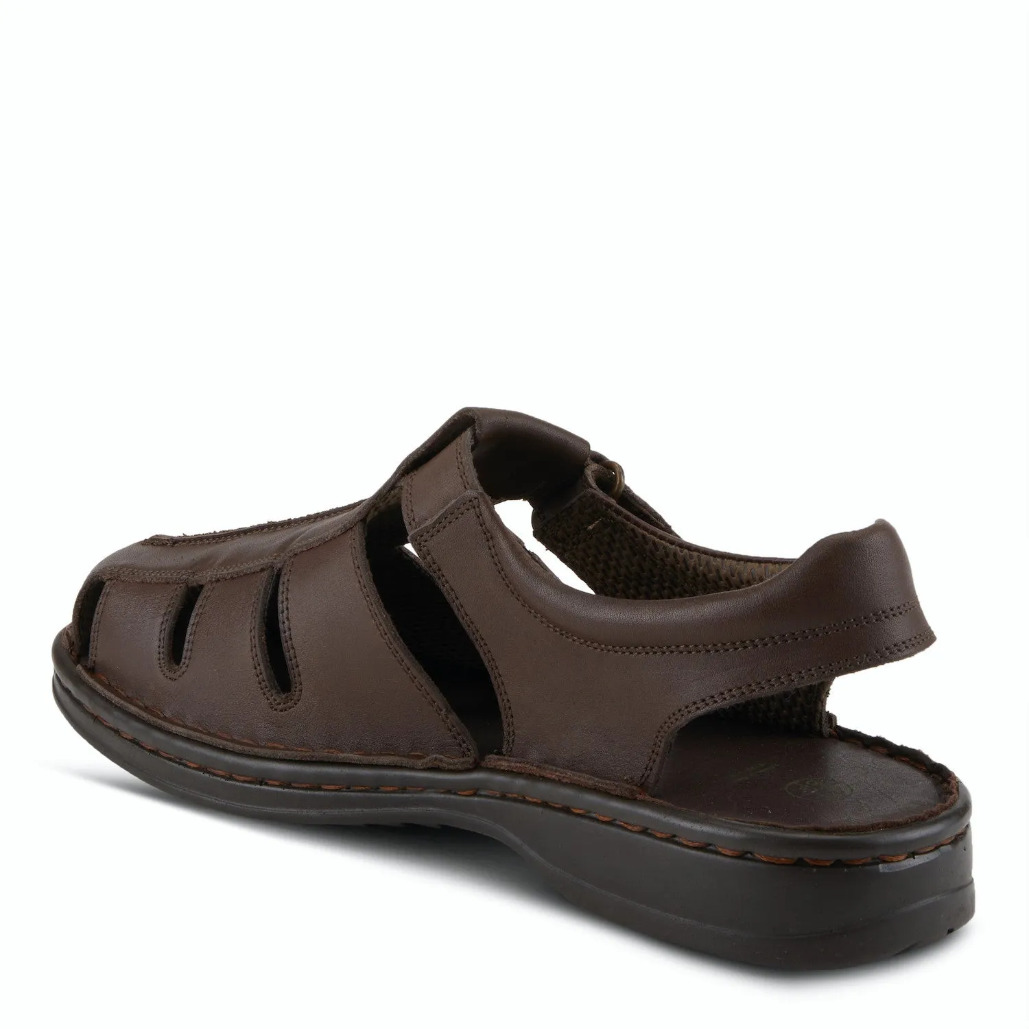 Spring Step Men's Laredo Leather Sandal - Dark Brown River Sandals