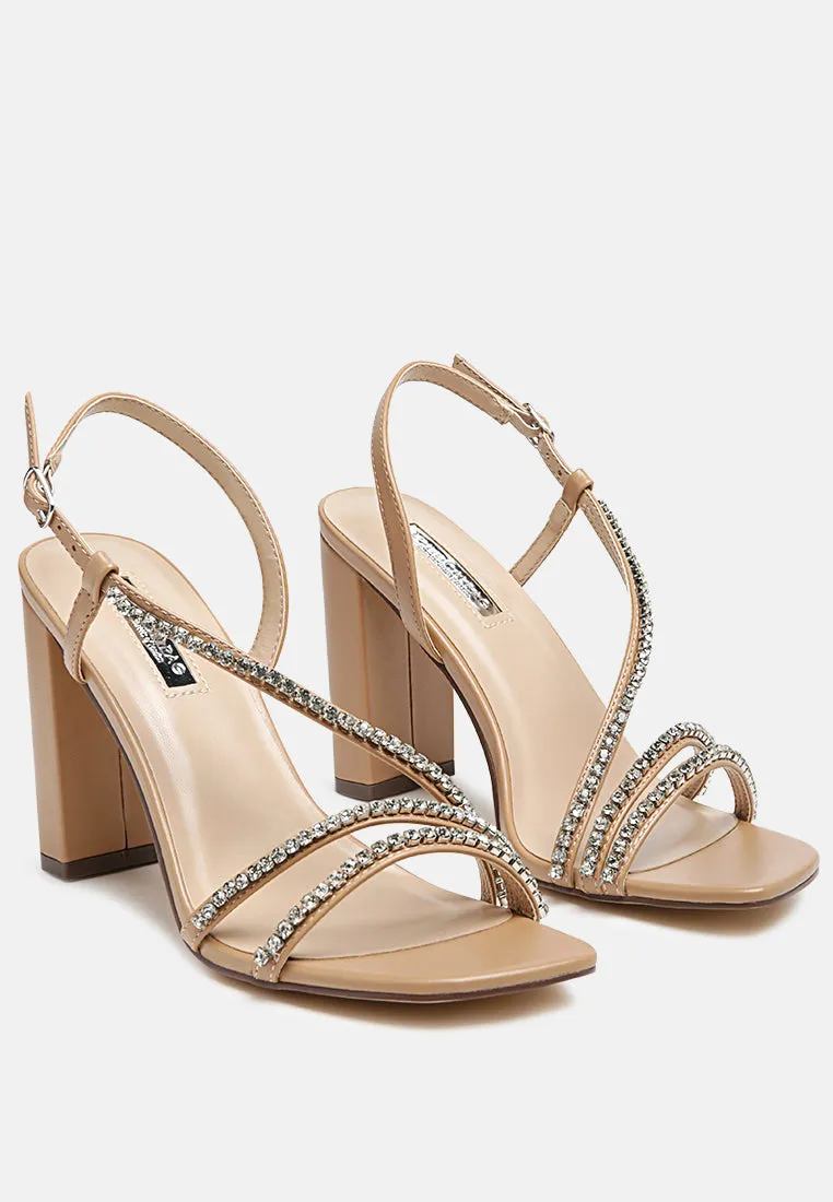 raisins pie diamante embellished block heel sandals Low Cost Sandals