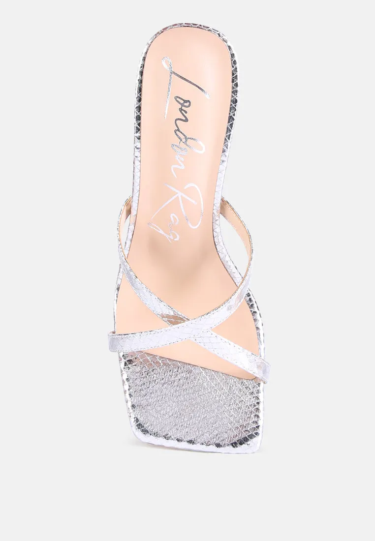 muriel croc cross strap slider sandals Wedge Espadrille Sandals